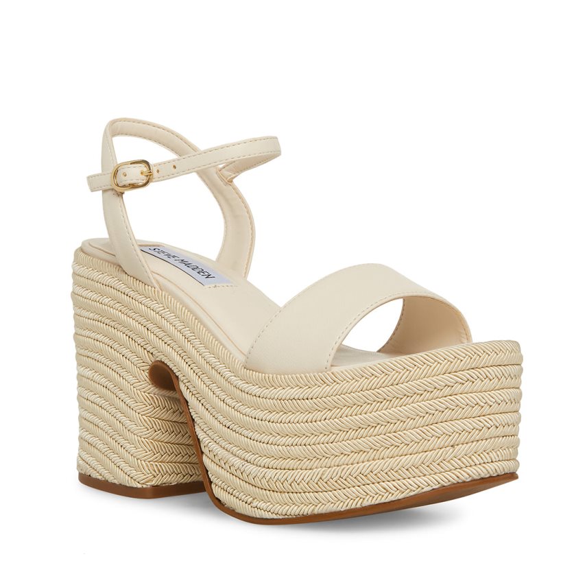 Cream Steve Madden Andrea Women's Platform Sandals | PH 4617BKN